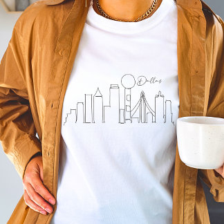 T-shirt design moderne de la ligne à main Texas Dallas