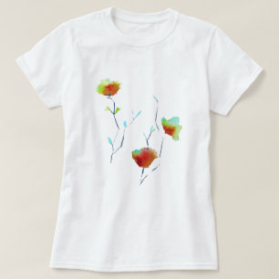 T-shirt Design moderne simple d'art floral abstrait