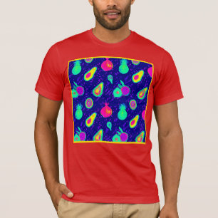 T-shirt Design Motif de fruits de néon vibreux
