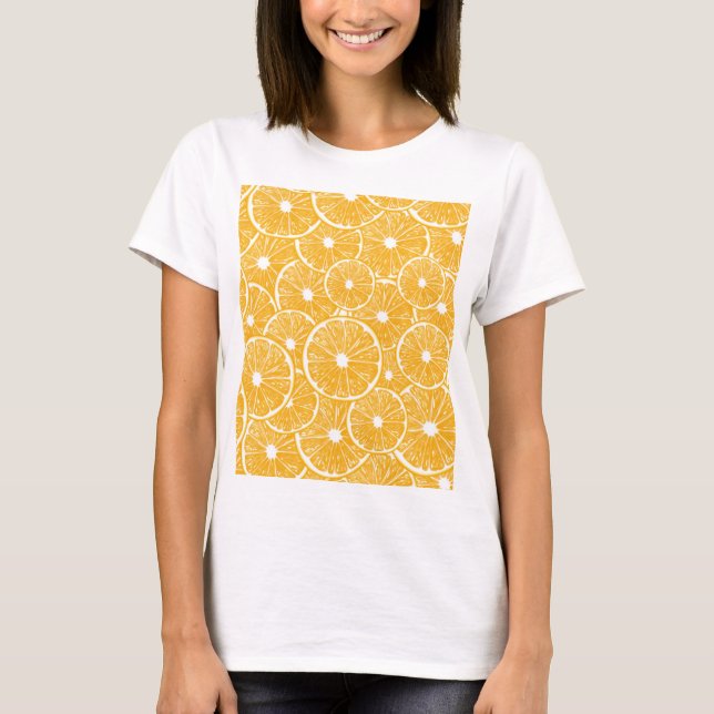 T-shirt Design motif en tranches orange (Devant)