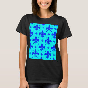 T-shirt Design Motif Fleur de lis bleu
