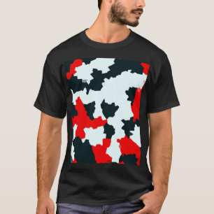 T-shirt Design Motif noir rouge fractal