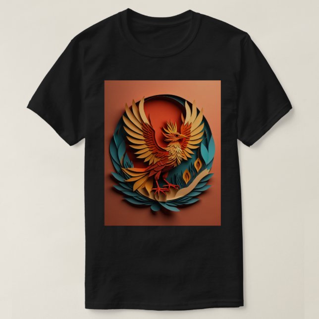 T-shirt Design Papier Phoenix (Design devant)