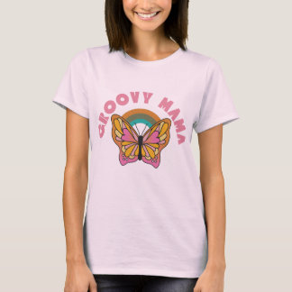 T-shirt design papillon rétro de maman super