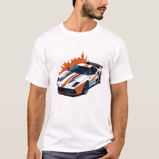 T-shirt design plat de rétro Voiture très détaillée