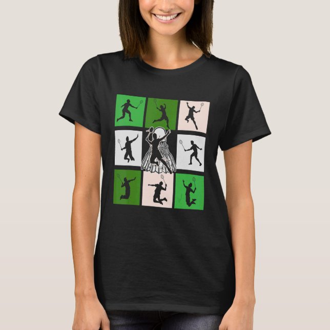T-shirt Design rétro Badminton (Devant)
