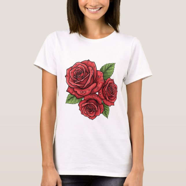 T-shirt Design Rose élégant (Devant)