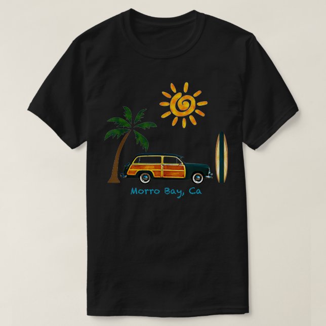 T-shirt Design Surf En Bois De Grande Plage Pour Morro Bay (Design devant)