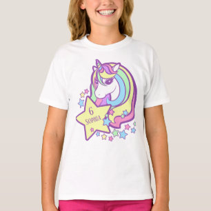 T-shirt Design Unicorn mignon pour filles d'anniversaire