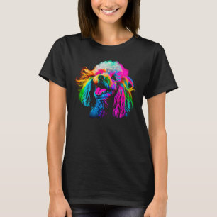 T-shirt Designer Caniche Jouet Pop Art Arc-en-ciel