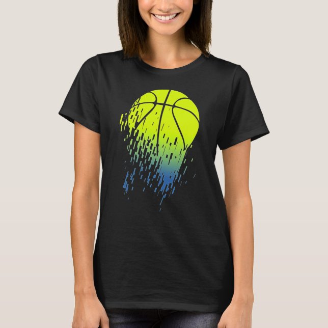 T-shirt Désintégration du Neon Green Basketball Urbain Gra (Devant)