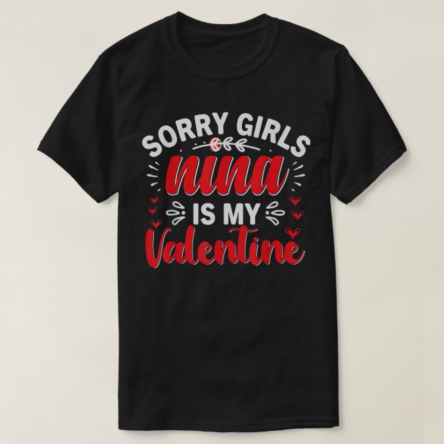 T-shirt Désolé Filles Mon Coeur Appartient À nina Funny Va (Design devant)