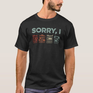 T-shirt Désolé I DGAF Message caché Guitare Chords Musique
