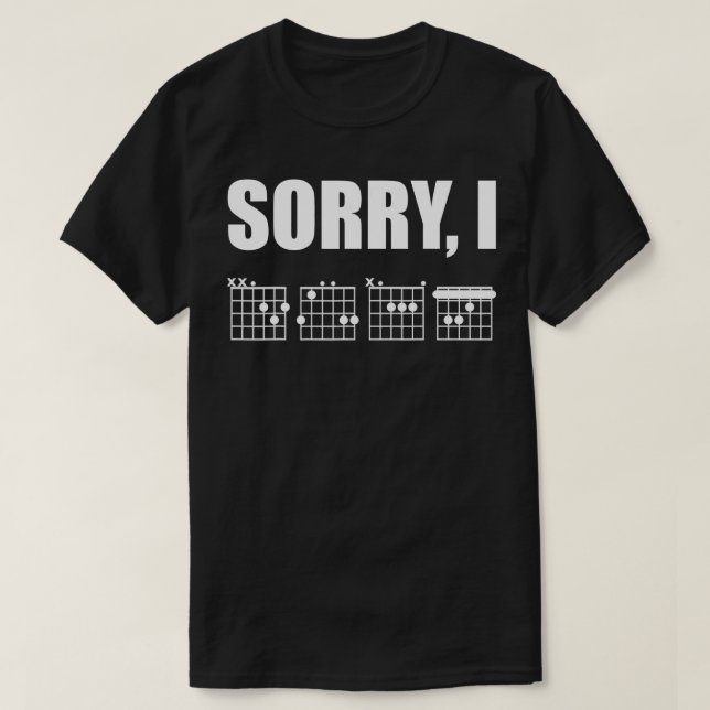 T-shirt Désolé, je DGAF Funny Hidden Message Chords de gui (Design devant)