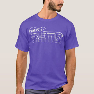 T-shirt Désolé je m'en fiche Message Caché Accords de Guit