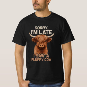 T-shirt Désolé Je N'Ai Pas Vu Fluffy Cow Scottish Highland