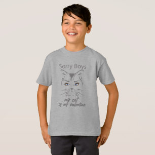 T-shirt désolé les gars mon chat est ma valentine