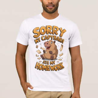 T-shirt Désolé, mon capybara a mangé mes devoirs