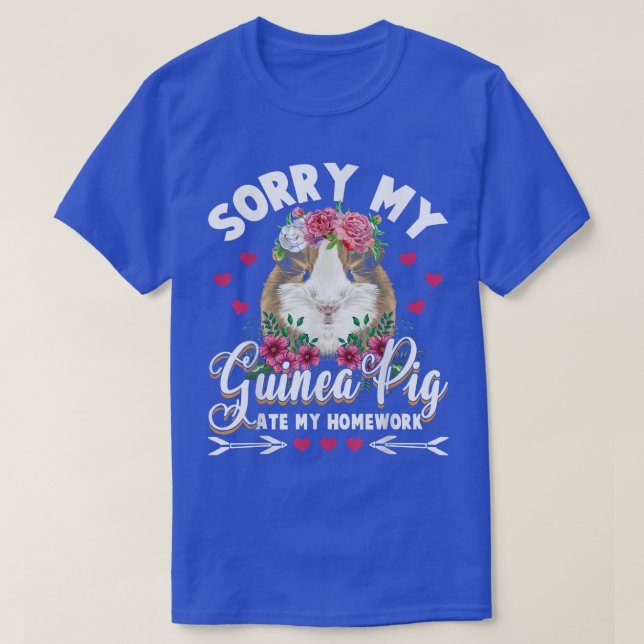 T-shirt Désolé, mon cochon de Guinée a mangé mes devoirs E (Design devant)
