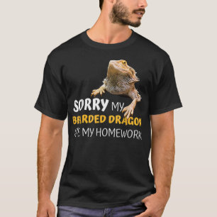 T-shirt Désolé, mon dragon barbu a mangé mes devoirs Profe