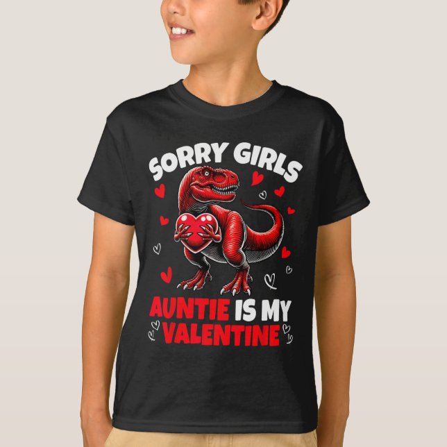 T-shirt Désolée les filles, tata est ma Saint-Valentin Din (Devant)