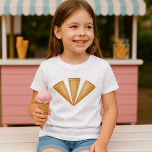 T-shirt Dessert d'été à la crème glacée triple gaufre