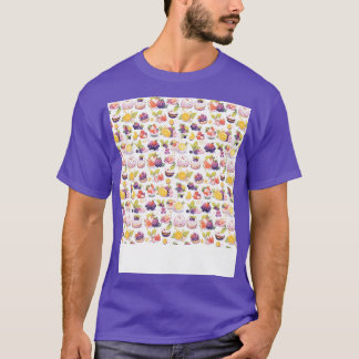 T-shirt Dessert Pâtisserie Motif sans Seamless Kawaii Cute
