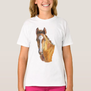 T-shirt Dessin à la main petit mignon poulain