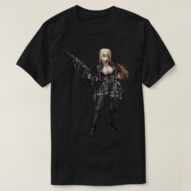 T-shirt dessin animé arme à feu anime (Design devant)