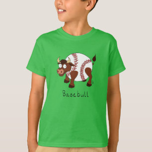 T-shirt Dessin animé de baseball mignon pour enfants Taure