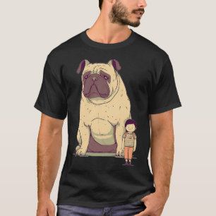 T-shirt Dessin animé de carlin géant, art de carlin mignon