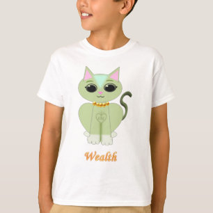 T-shirt Dessin animé de chaton vert mignon