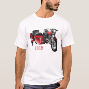 T-shirt dessin animé de la moto Sidecar