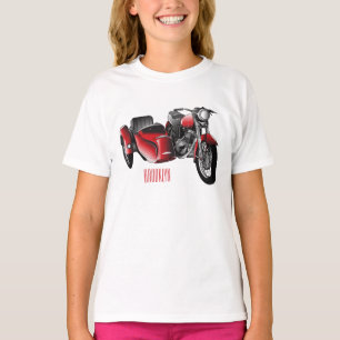 T-shirt dessin animé de la moto Sidecar