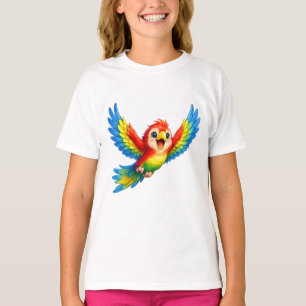 T-shirt Dessin animé de perroquet joyeux pour enfants et o