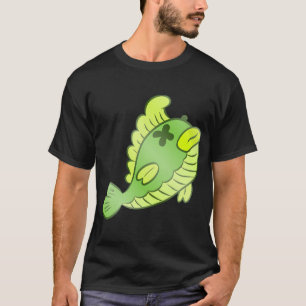 T-shirt Dessin animé de poisson vert mignon mort – Poisson