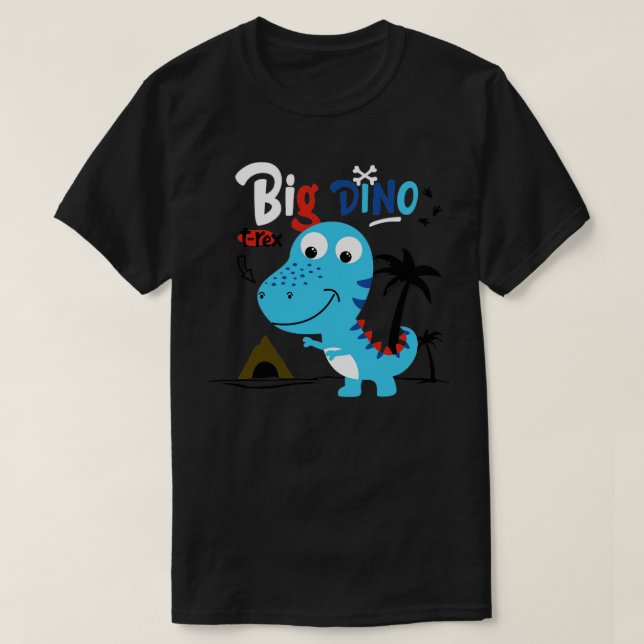 T-shirt dessin animé du grand dino t rex (Design devant)