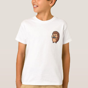 T-shirt Dessin animé d'un hérisson jouant de l'harmonica p