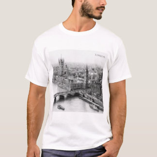 T-shirt Dessin au crayon noir et blanc de Londres