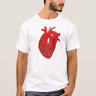 T-shirt Dessin au trait anatomique du cœur abstrait