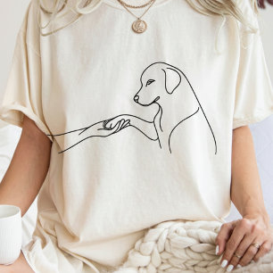 T-shirt Dessin au trait minimaliste de patte de chien et d