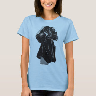 T-shirt Dessin au trait minimaliste d'une fille d'anime en