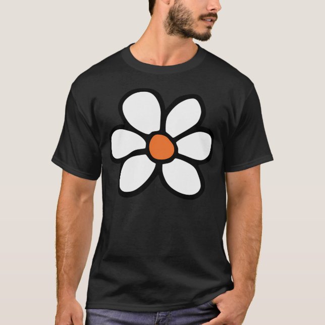 T-shirt Dessin aux fleurs hippie (Devant)