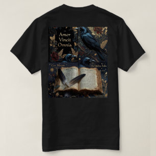 T-shirt dessin bleu-minuit avec des corbeaux perchés