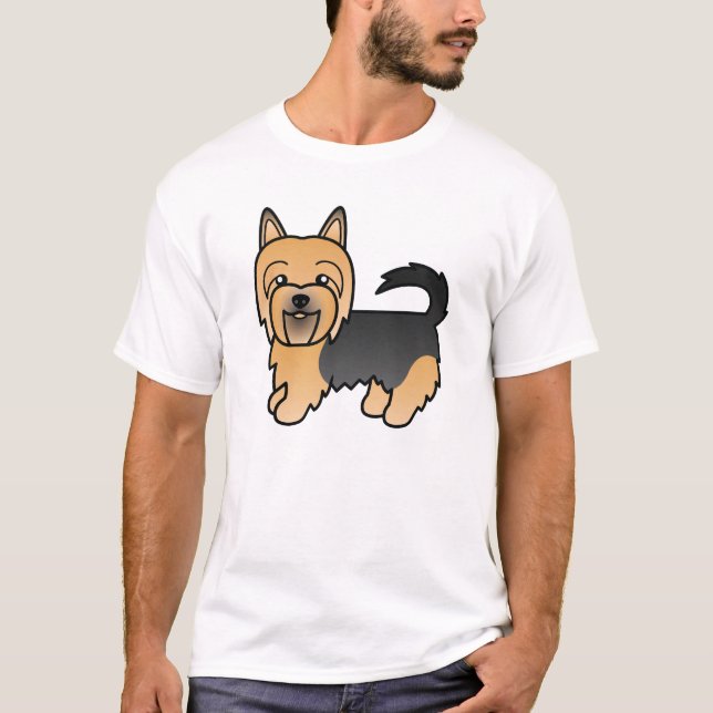 T-shirt Dessin Cartographique De Chien Terrier Australien  (Devant)
