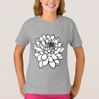 Dessin Chrysanthemum - noir et blanc