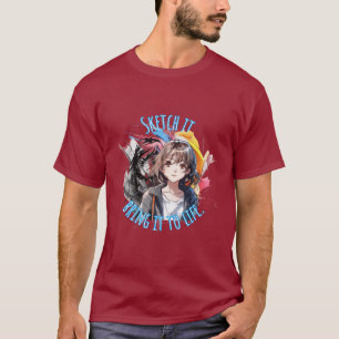T-shirt Dessin d'art : Esquissez-le, donnez-le à vie
