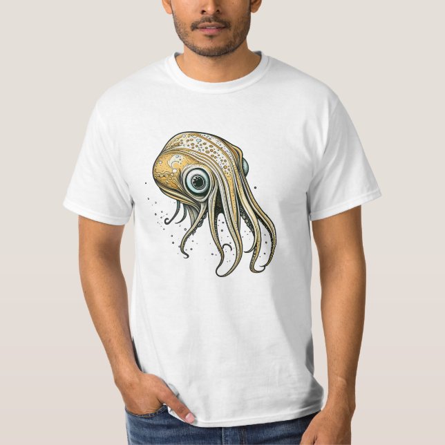 T-shirt Dessin de calmar drôle en ligne (Devant)