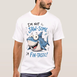 T-shirt Dessin de cartoon rigolo avec une mâchoire de requ