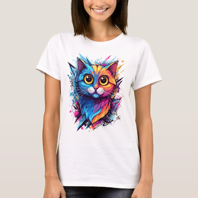 T-shirt Dessin de chat (Devant)